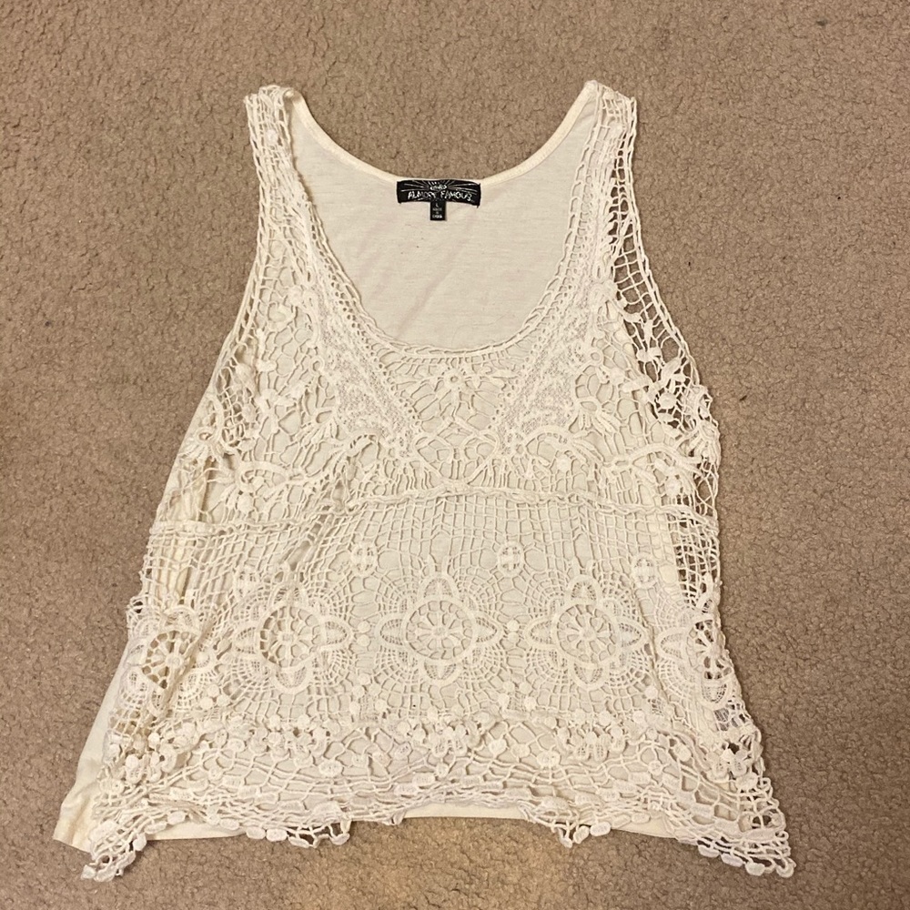 white lace tank